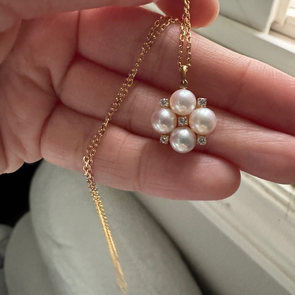 Mikimoto Akoya Pearl and Diamond Pendant